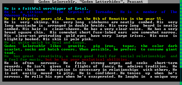 Dwarves remember the stories that happened to them... especially the dwarves of 