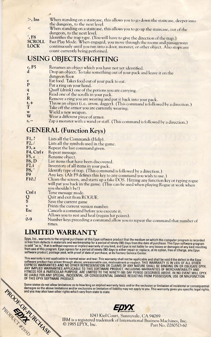 Rogue Manual Page #11