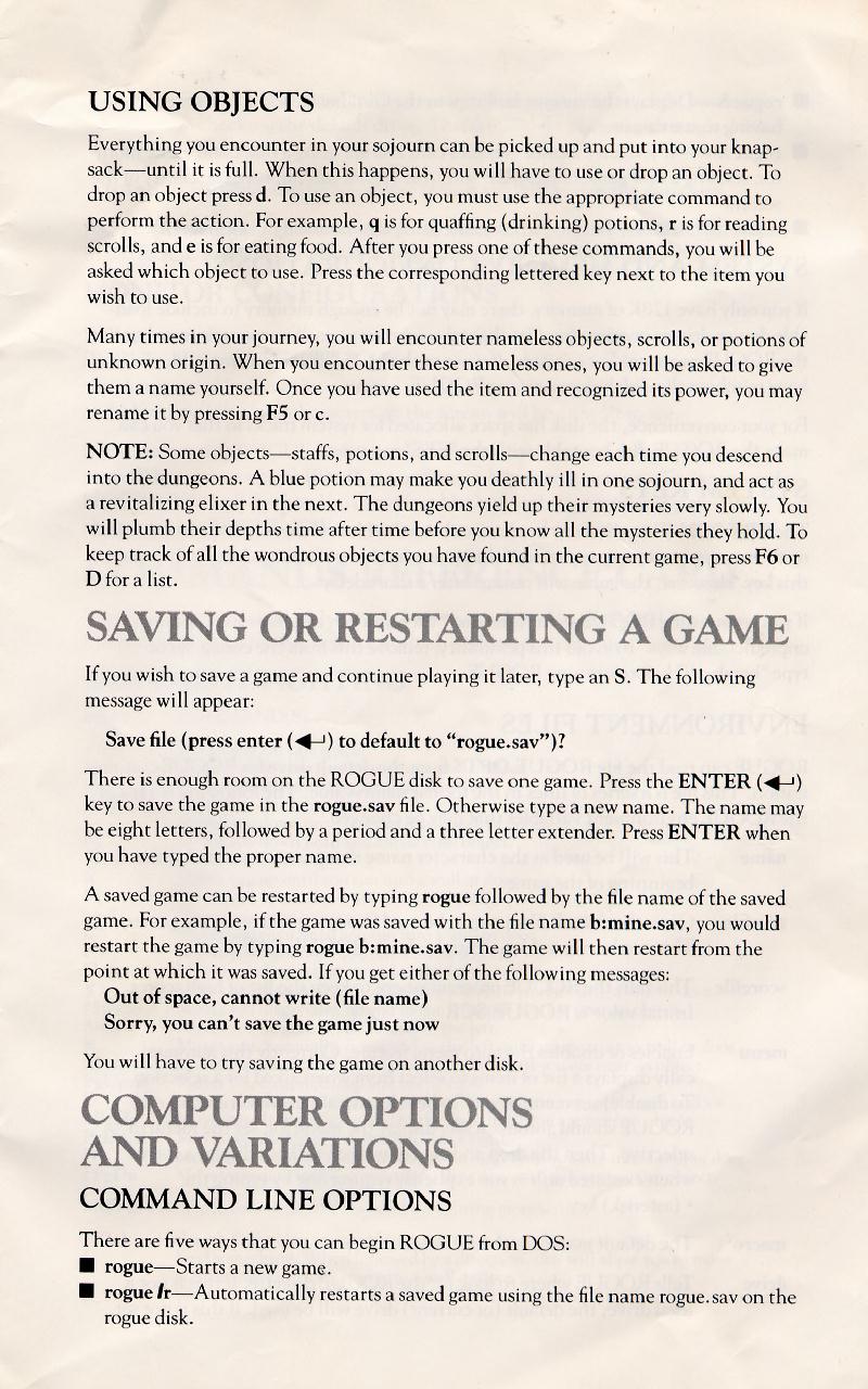 Rogue Manual Page #8